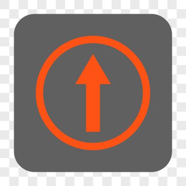 Yukarı yönlü ok yuvarlak kare düğme