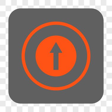 Yukarı yönlü ok yuvarlak kare düğme