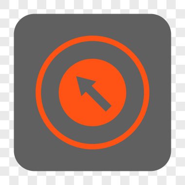 Yuvarlak yukarı-sol ok yuvarlak kare düğme