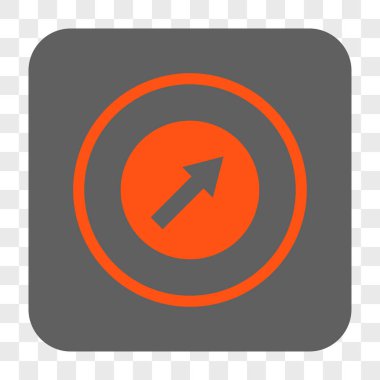 Yukarı sağ yuvarlak ok yuvarlak kare düğme