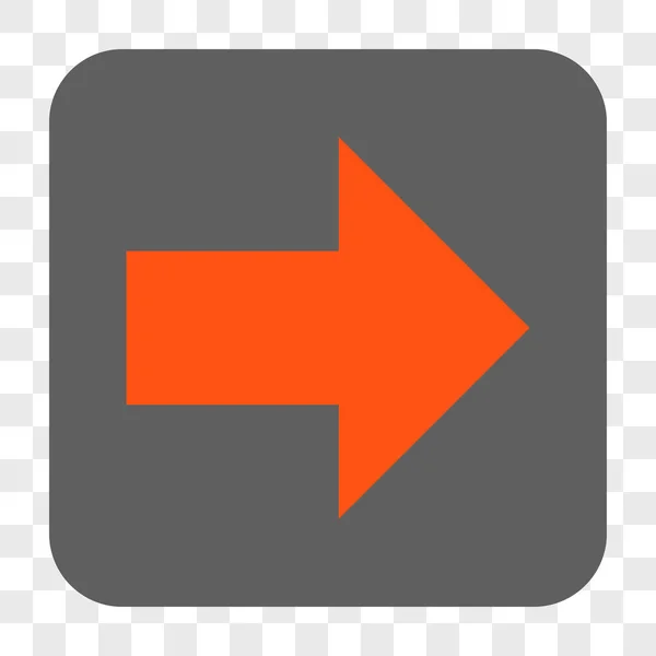 Pijl rechts afgerond vierkante knop — Stockvector