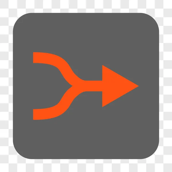 Combiner flèche droite arrondi bouton carré — Image vectorielle