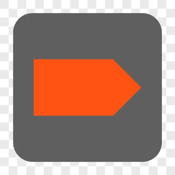 Direção direita arredondado botão quadrado — Vetor de Stock