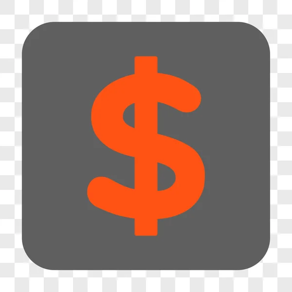 Dollar arrondi bouton carré — Image vectorielle