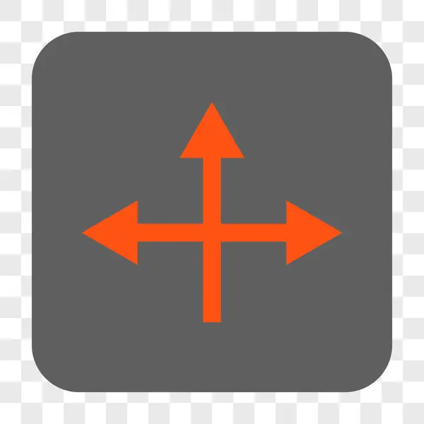 Instruções de intersecção botão quadrado arredondado —  Vetores de Stock