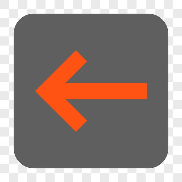 Levá šipka zaoblený čtvercové tlačítko — Stockový vektor