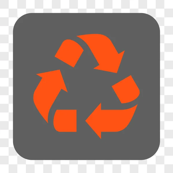 Recycle Afgeronde vierkante knop — Stockvector