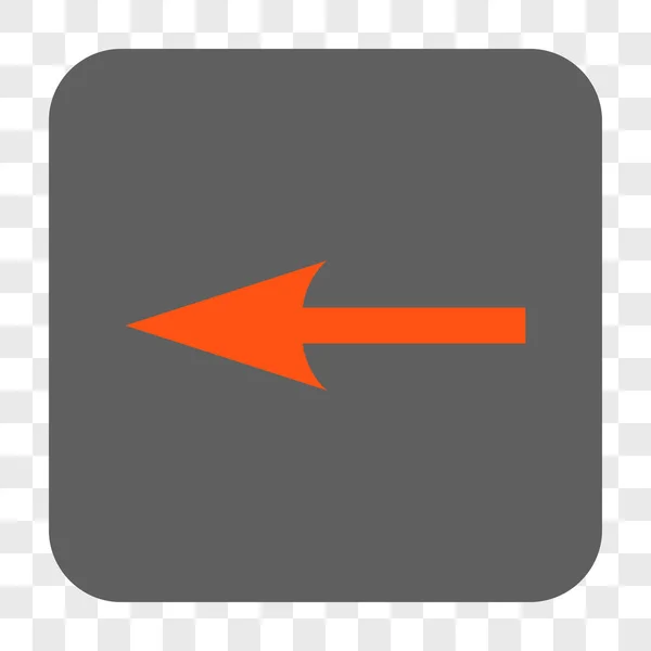 Flecha aguda izquierda redondeada botón cuadrado — Vector de stock