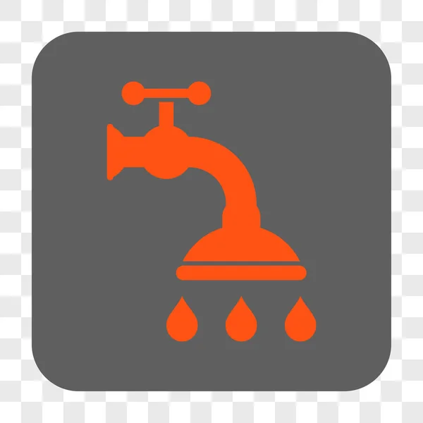 Toque de ducha redondeado botón cuadrado — Archivo Imágenes Vectoriales