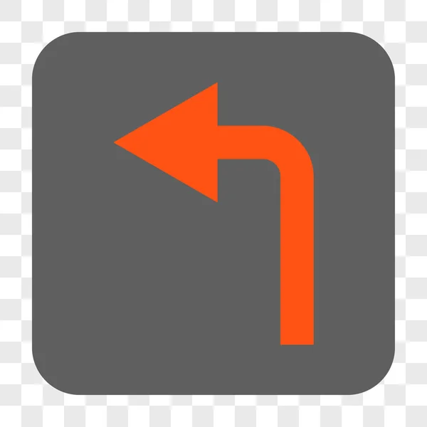 Vire à esquerda arredondado botão quadrado — Vetor de Stock