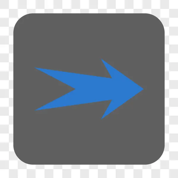 右矢印の丸い四角ボタン — ストックベクタ