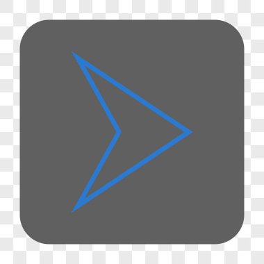 Ok ucu sağ yuvarlak kare düğme