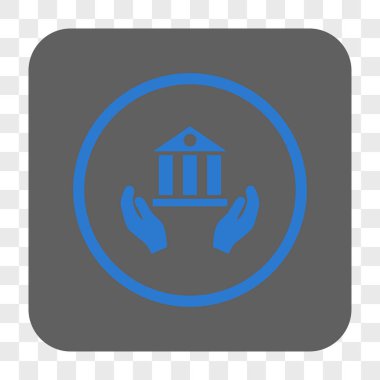Banka hizmet yuvarlak kare düğme