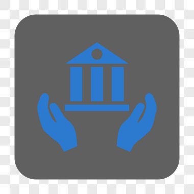 Banka hizmet yuvarlak kare düğme