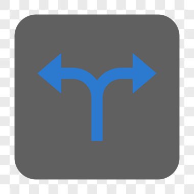 Bifurkasyon oklar sola doğru kare düğme yuvarlak