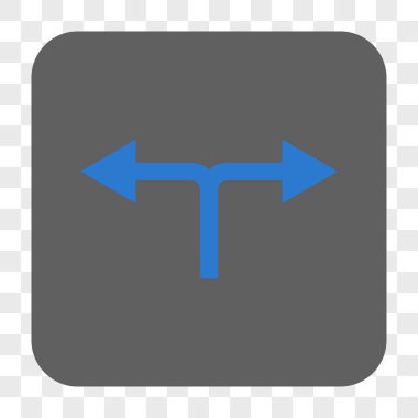 Bifurkasyon oklar sola doğru kare düğme yuvarlak