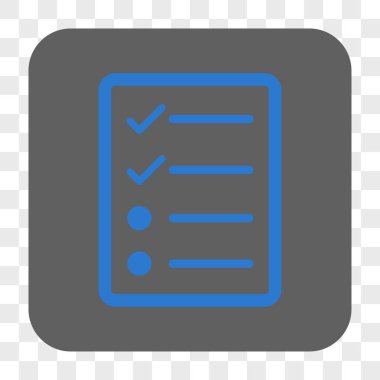 Denetim listesi sayfa yuvarlak kare düğme