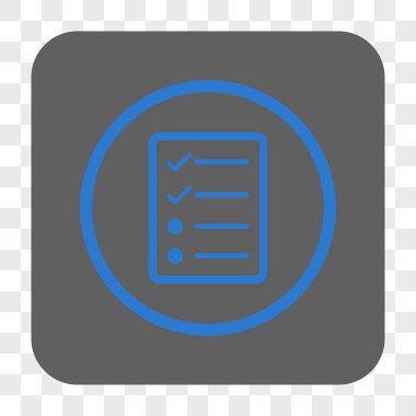 Denetim listesi sayfa yuvarlak kare düğme