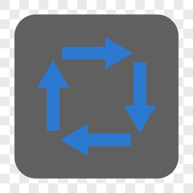 Dolaşım okları yuvarlak kare düğme