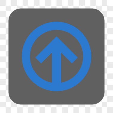 Yön yukarı yuvarlak kare düğme