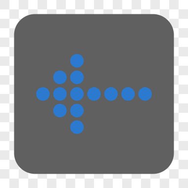 Noktalı ok sol yuvarlak kare düğme