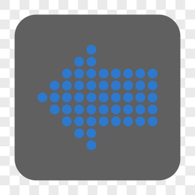 Noktalı ok sol yuvarlak kare düğme