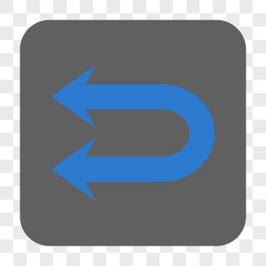 Çift sol ok yuvarlak kare düğme