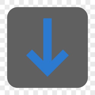 Aşağı ok yuvarlak kare düğme