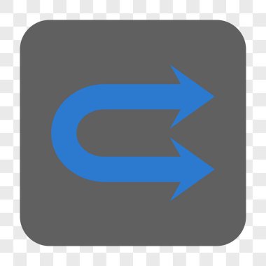 Çift sağ ok yuvarlak kare düğme