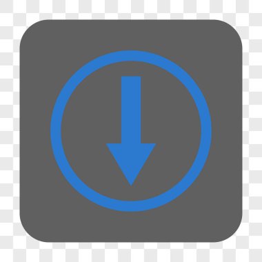 Aşağı yönlü ok yuvarlak kare düğme