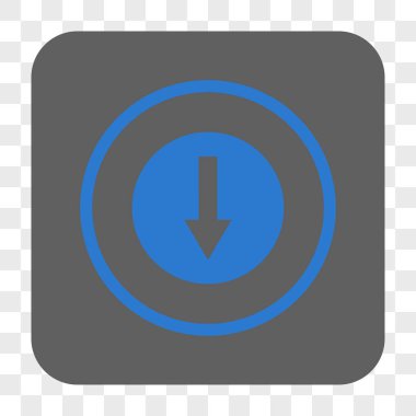 Aşağı yönlü ok yuvarlak kare düğme