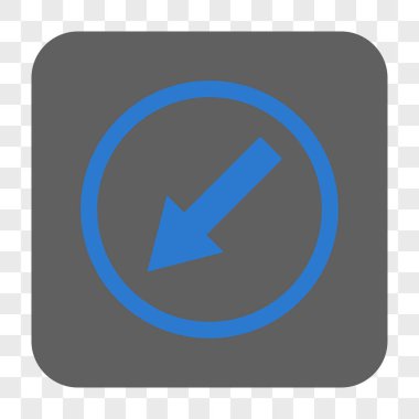 Kare düğme aşağı sol yönlü ok yuvarlak