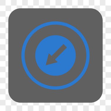 Kare düğme aşağı sol yönlü ok yuvarlak