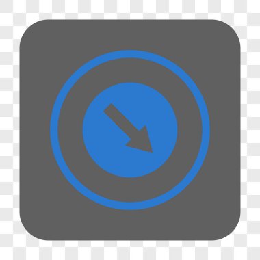 Aşağı doğru yuvarlak ok yuvarlak kare düğme