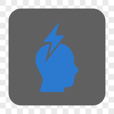 Baş ağrısı yuvarlak kare düğme