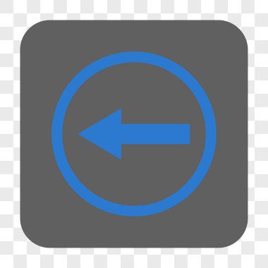 Sol yönlü ok yuvarlak kare düğme