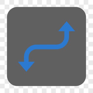 Tam tersi ok yuvarlak kare düğme eğri