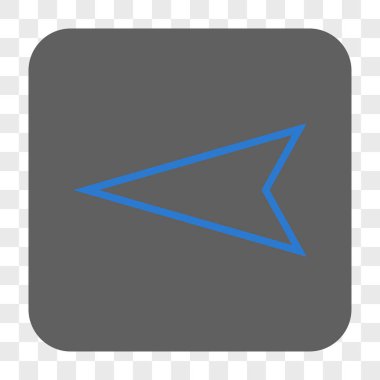 İşaretçi sol yuvarlak kare düğme