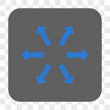 Radyal okları yuvarlak kare düğme