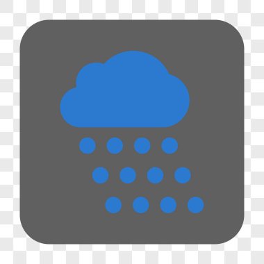 Yağmur bulutu yuvarlak kare düğme