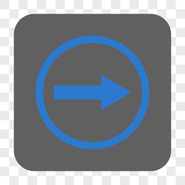 Sağ yuvarlak ok yuvarlak kare düğme