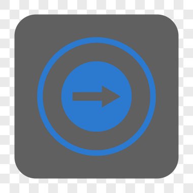 Sağ yuvarlak ok yuvarlak kare düğme