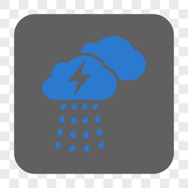 Fırtına bulutları yuvarlak kare düğme