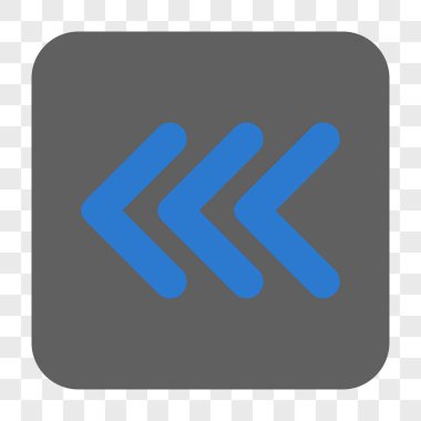 Üçlü ok ucu sol yuvarlak kare düğme