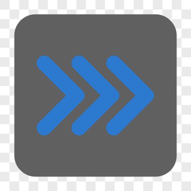 Üçlü ok ucu sağ yuvarlak kare düğme