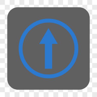 Yukarı yönlü ok yuvarlak kare düğme