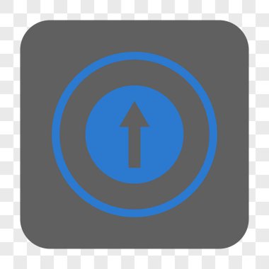 Yukarı yönlü ok yuvarlak kare düğme
