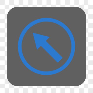 Yuvarlak yukarı-sol ok yuvarlak kare düğme