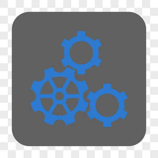 Gears Rounded Square Button — Stock Vector