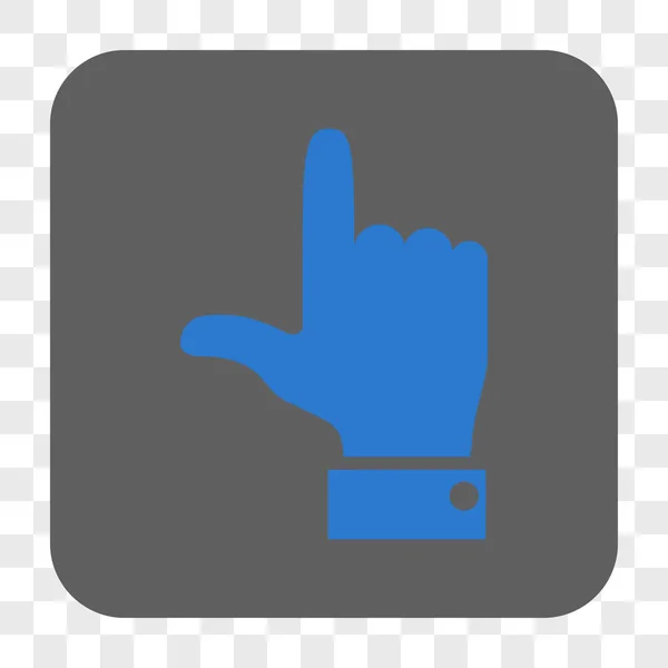 Pointeur main vers le haut arrondi bouton carré — Image vectorielle